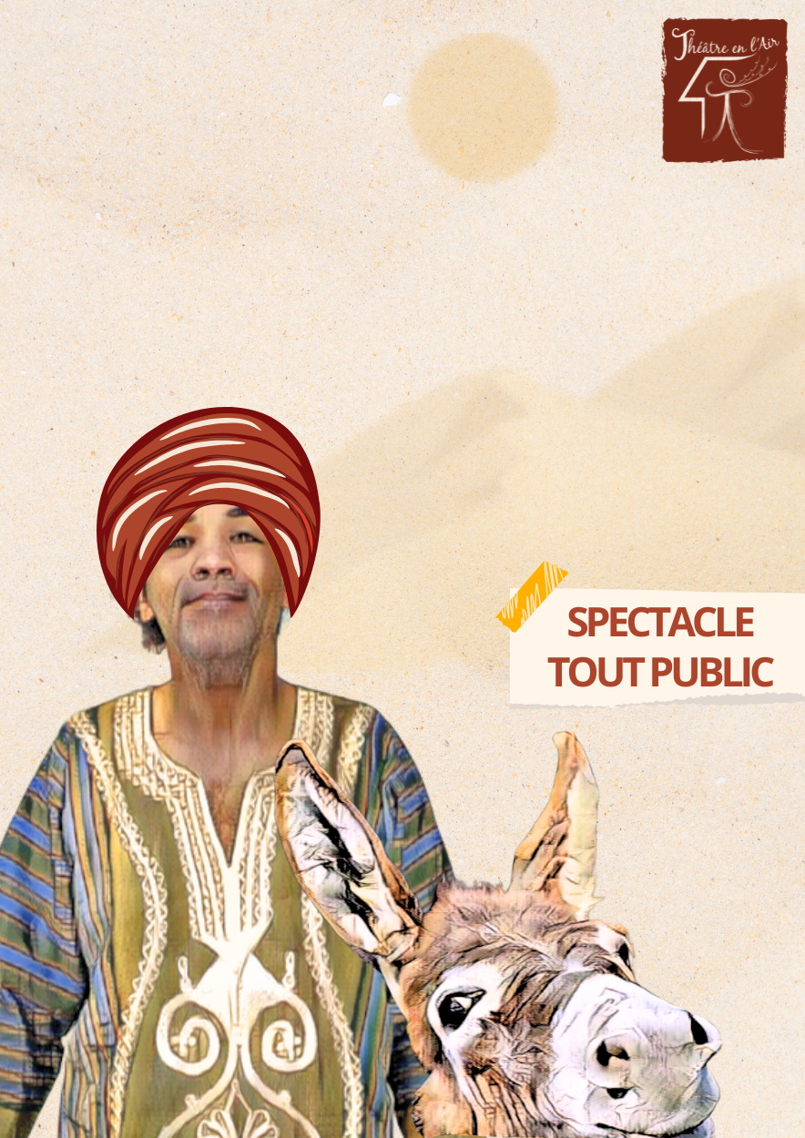 Affiche spectacle theatre Histoire à dormir debout inspiration nasreddine hodja avec son âne